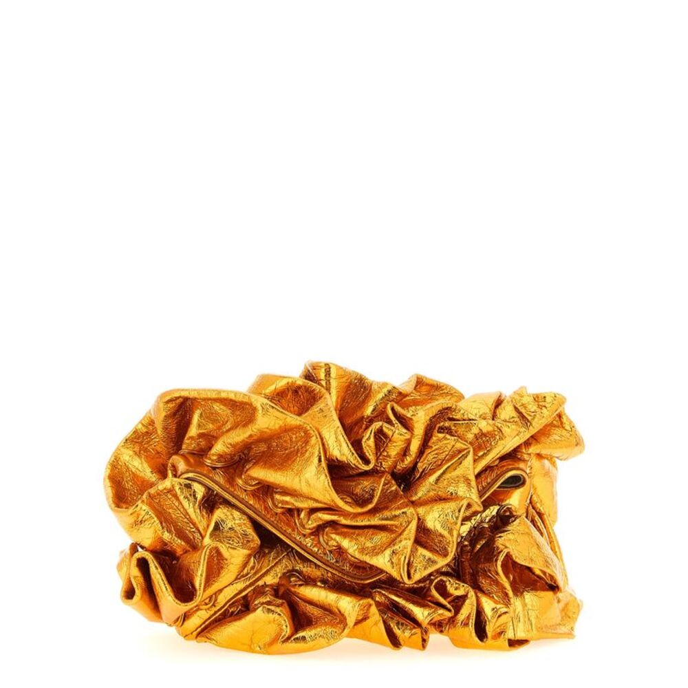 Dries Van Noten Orange Cowhide Clutch Women's Bag
